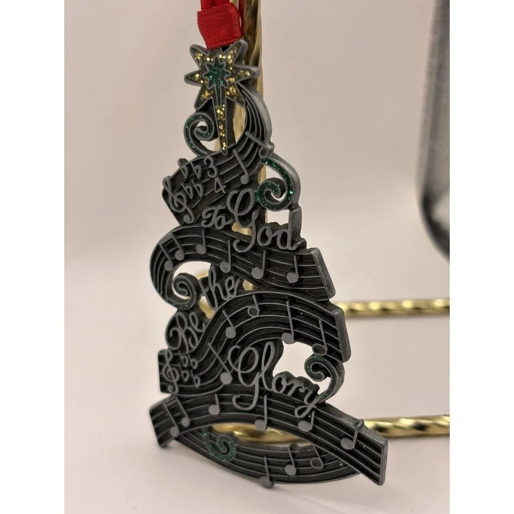 CTA To God Be the Glory Christmas Ornament Christian Music Notes Red Ribbon